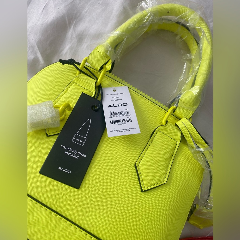 Aldo Neon Yellow Structured Satchel
